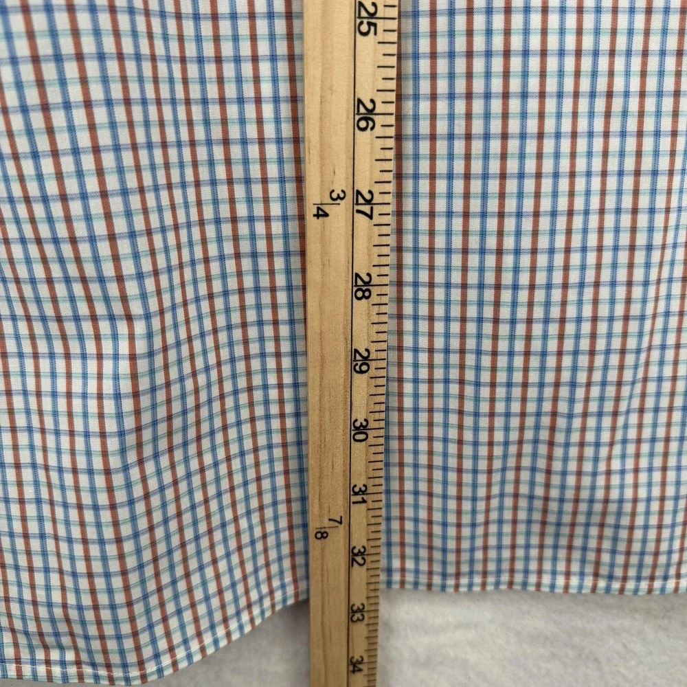 Banana Republic Shirt Mens XL 17-17.5 35-36 Blue Plaid Non-Iron Standard Fit NWT
